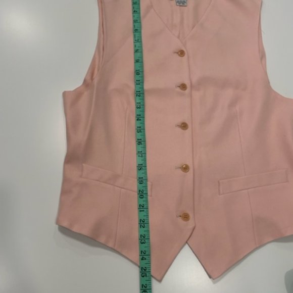 ANNE KLEIN II | Vintage 90s 100% Silk Pastel Pink Vest ~ NEW - Picture 7 of 11